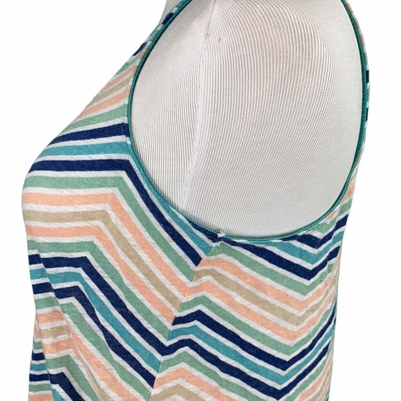 JCP 100% Linen Multicolor Chevron Print Tank Top - Picture 8 of 11